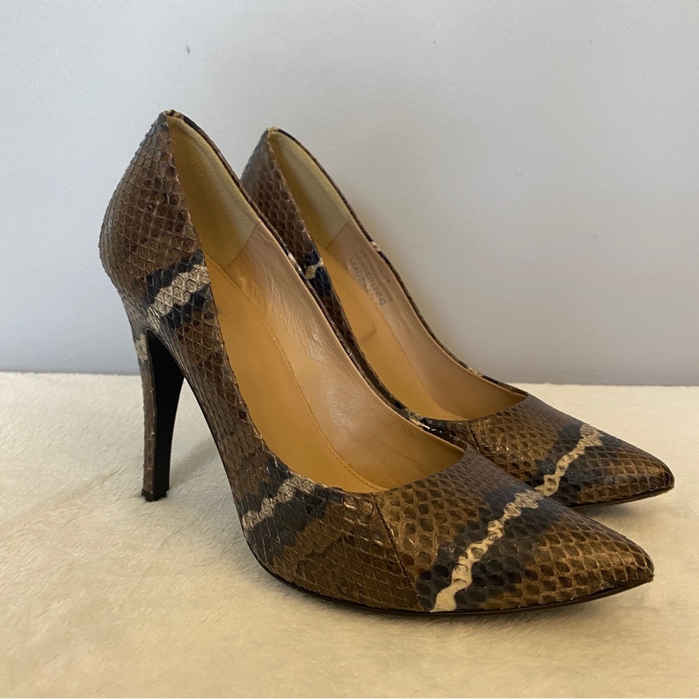 J. Crew Italian Snakeskin Pumps / Heels 49104 Size 6.5